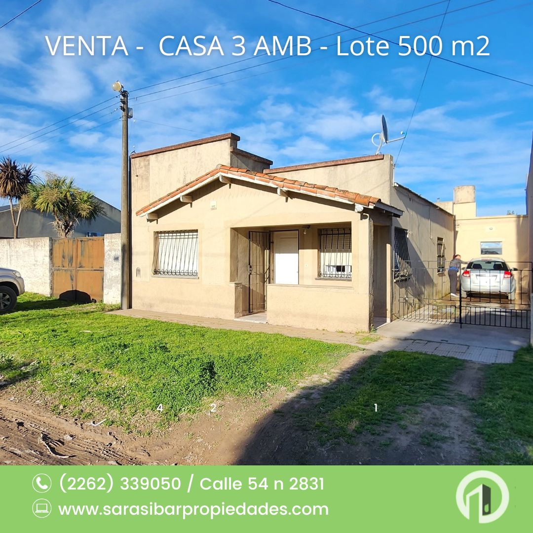 Venta - CASA 3 AMBIENTE. VENTA. NECCOHEA